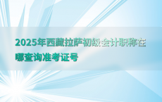 2025年西藏拉萨初级会计职称在哪查询准考证号