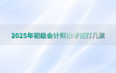 2025年初级会计师准考证打几张