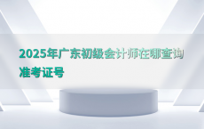 2025年广东初级会计师在哪查询准考证号