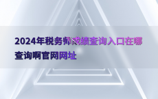 2024年税务师成绩查询入口在哪查询啊官网网址