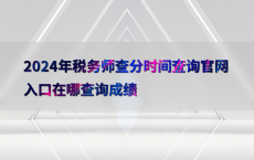 2024年税务师查分时间查询官网入口在哪查询成绩