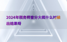 2024年税务师查分大概什么时候出结果呀