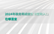 2024年税务师成绩查询官网入口在哪里查