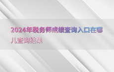 2024年税务师成绩查询入口在哪儿查询结果