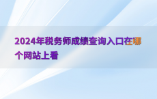 2024年税务师成绩查询入口在哪个网站上看