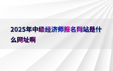 2025年中级经济师报名网站是什么网址啊