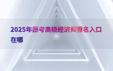 2025年报考高级经济师报名入口在哪