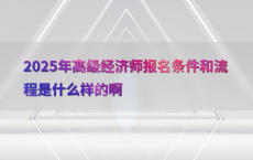 2025年高级经济师报名条件和流程是什么样的啊