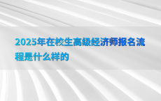 2025年在校生高级经济师报名流程是什么样的